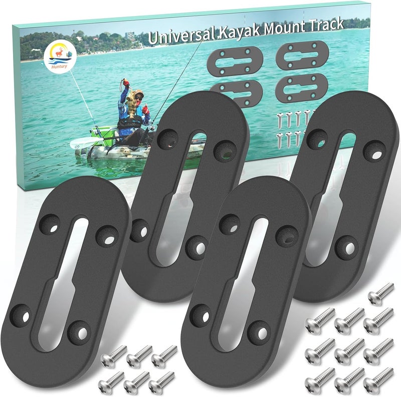 Huntury Kayak Track, Kayak Low Profile Track, Kayak Rail, Kayak Accessories Mount Track, Kayak Gear Track for Fishing Rod Holder, Fish Fider, Cup Holder, Anchor Cleats - Image 1